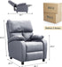 Manual Recliner W/Microfiber Tech Fabric, Overstuffed, Gray