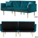 Convertible Velvet Sofa with Golden Legs for Small Spaces