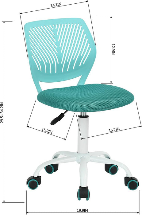 Turquoise Swivel Task Chair with Adjustable Height