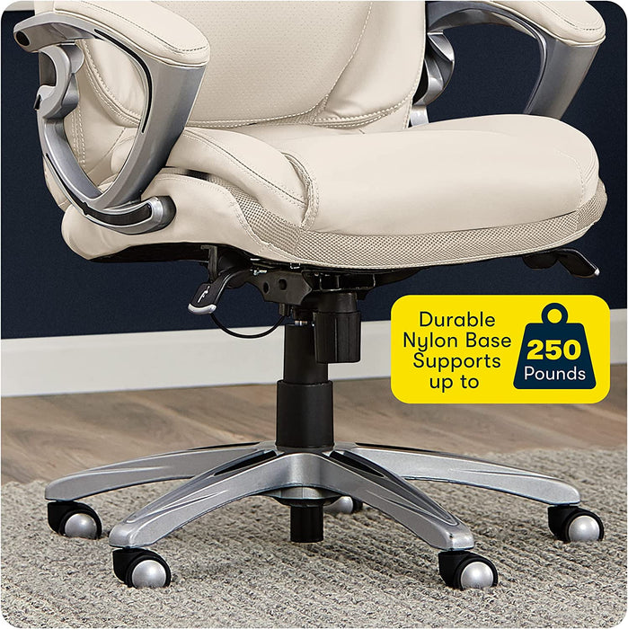 Ergonomic Cream Leather Executive Chair for Health and Wellness