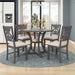 Round Wood Dining Table Set for 4 with Padded Chairs, 5 Pieces