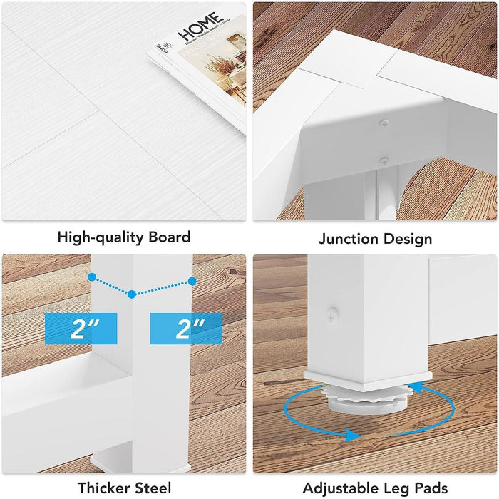 Large Executive White Office Computer Desk