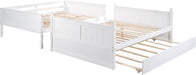 Detachable Full Bunk Bed with Trundle, Wood