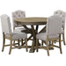 Farmhouse 5-Piece Dining Table Set with Extendable Table and 4 Comfortable Upholstered Chairs
