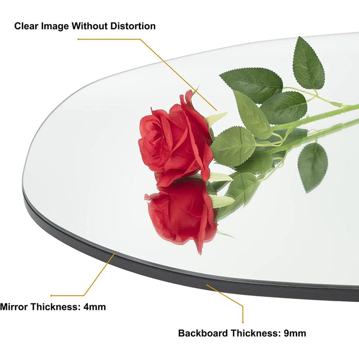 Irregular Wall Mirror Asymmetrical Bathroom Mirror Frameless Mirror for Living Room Entryway Bedroom, 19.5 X 33.5