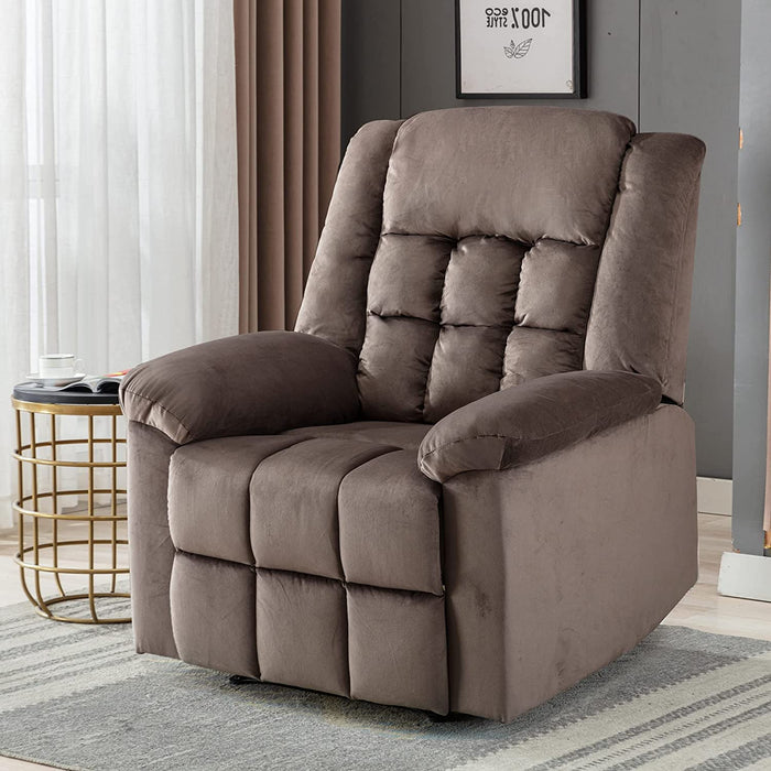 Oversized Classic Manual Recliner Sofa (Brown)