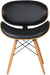 Cassie Dining Chair in Black Faux Leather and Walnut Wood Finish