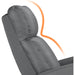 Padded Seat Recliner Chair Set of 2, Grey