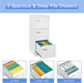 White Locking 3-Drawer File Cabinet for Home Office