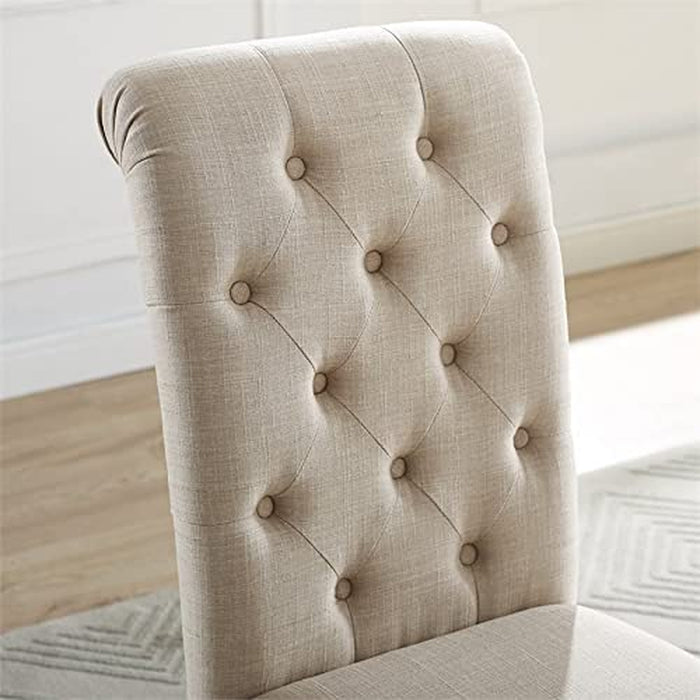 Leviton Tan Tufted Dining Chairs