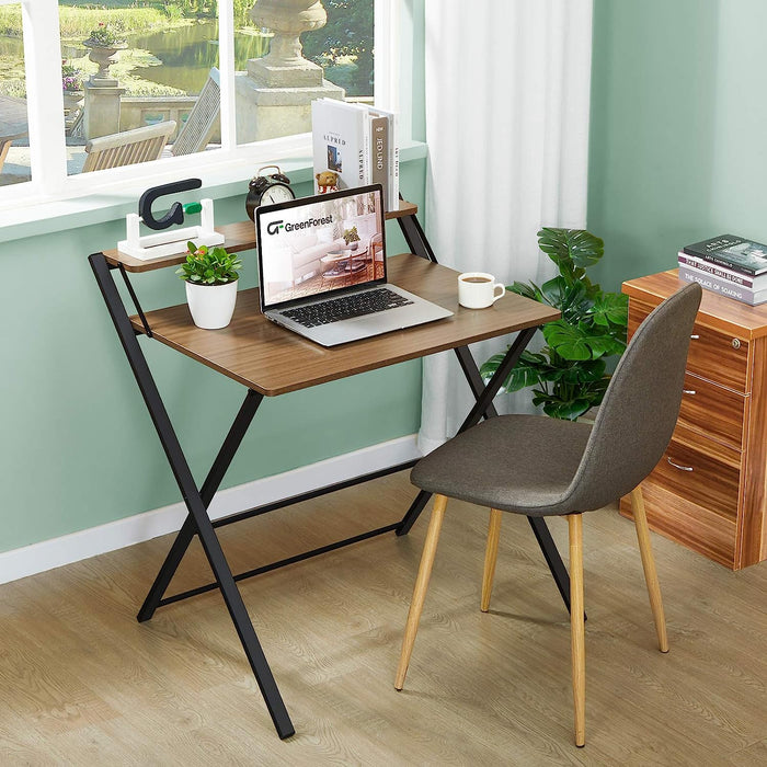 Foldable 2-Tier Desk for Small Spaces