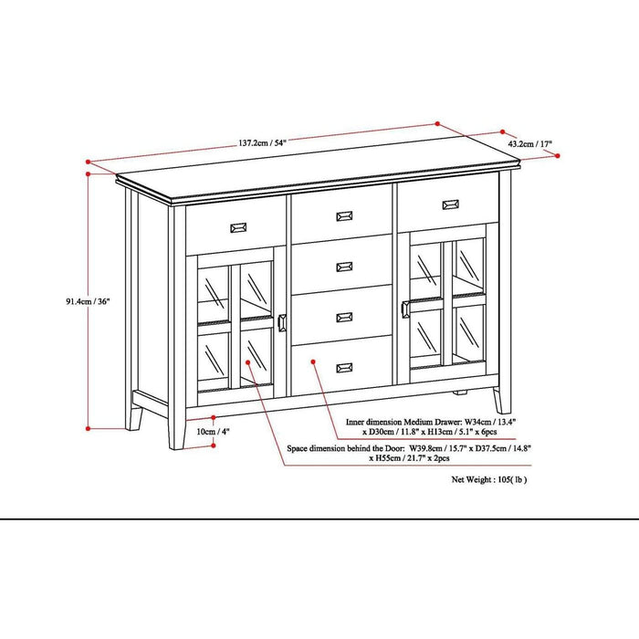 Artisan Chestnut Brown Contemporary Sideboard