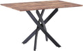 Modern Brown Wood Dining Table with Black Legs