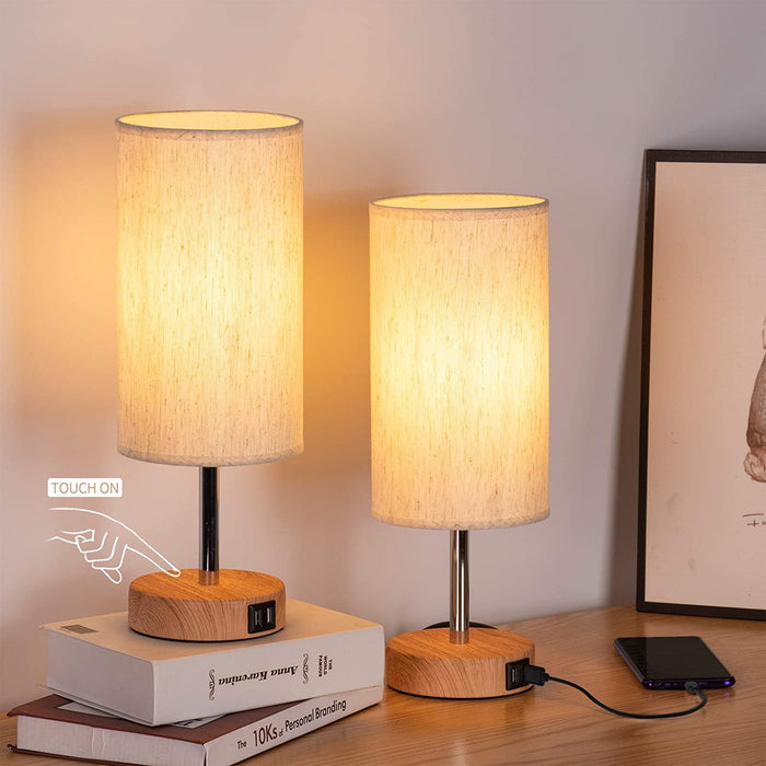 Touch Control Table Lamp for Bedroom Set of 2