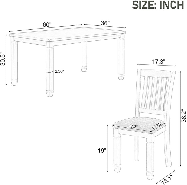 7-Piece Farmhouse Dining Table Set