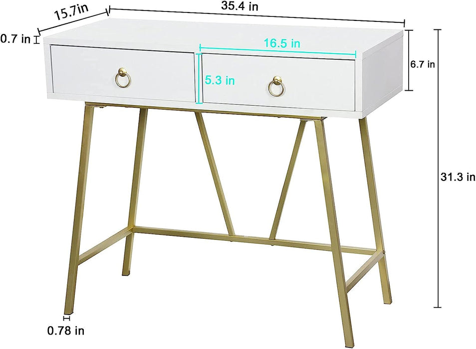 Modern Home Office Desk with 2 Drawers