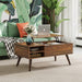 Rustic Brown Lift Top Coffee Table with Shelf