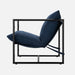 Navy Metal Armchair with Shredded Foam Cushioning