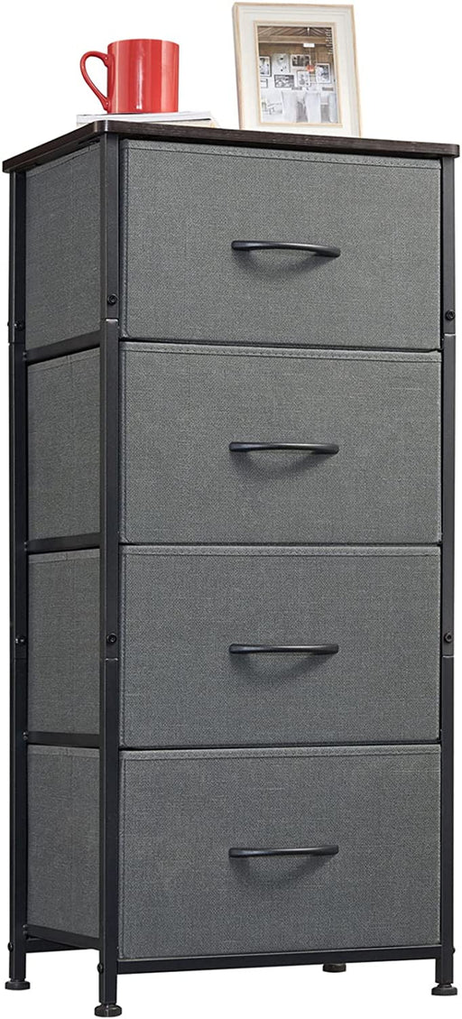 Charcoal Grey/Dark Walnut 4 Drawer Tall Dresser
