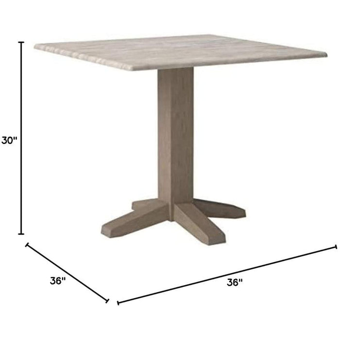 Square Dual Drop Leaf Dining Table in Unfinished Wood