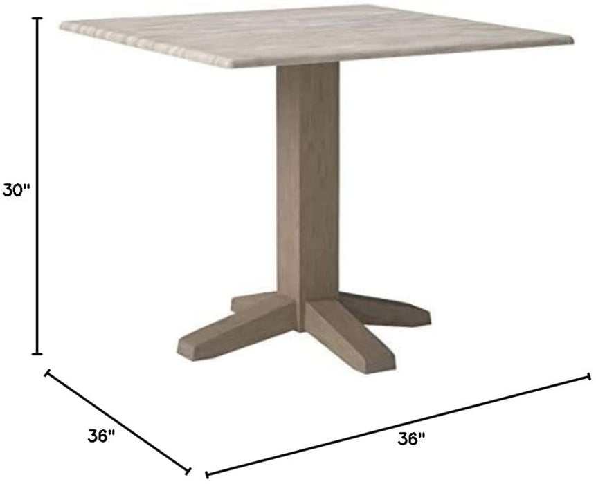 Square Dual Drop Leaf Dining Table in Unfinished Wood