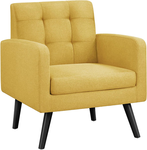 Yellow Mid-Century Modern Accent Chair