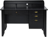 Matte Black Desk with Drawers and Hutch