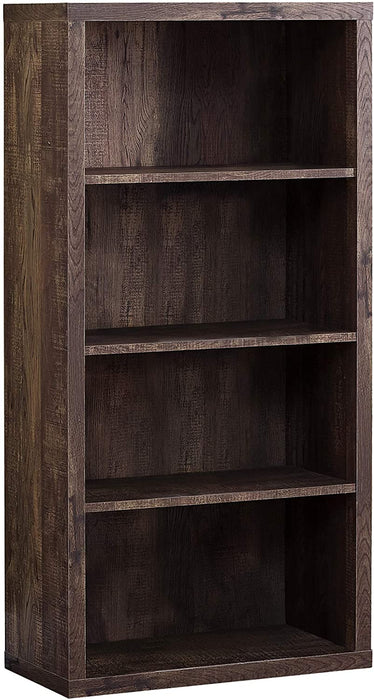 Adjustable 3-Shelf Bookcase - 48”H (Brown)