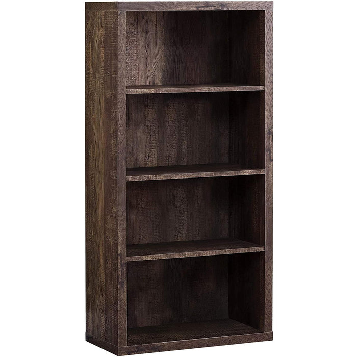 Adjustable 3-Shelf Bookcase - 48”H (Brown)