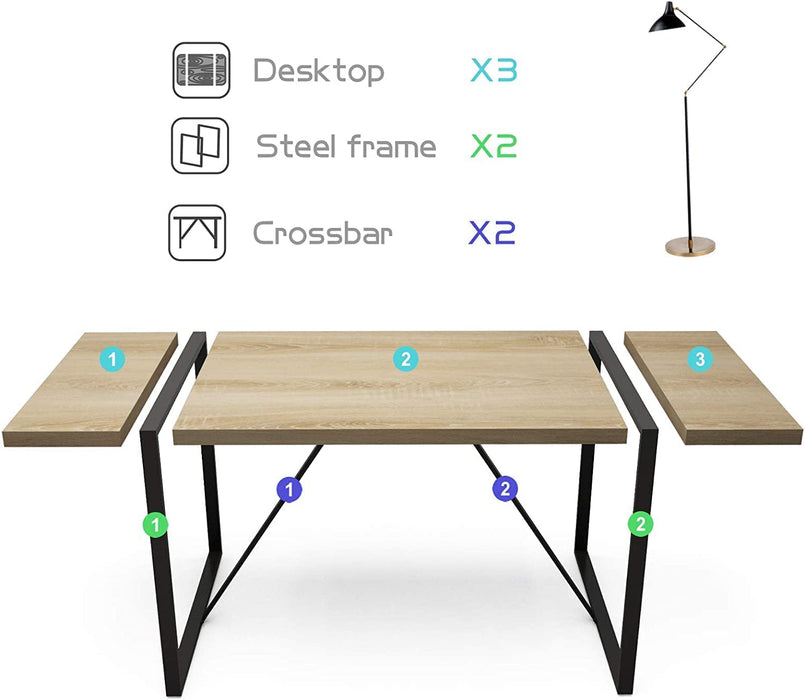 Industrial Style Rectangular Kitchen Table, 63″