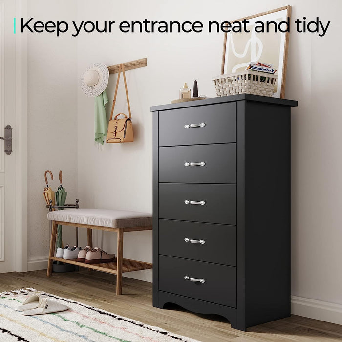 Black 5 Drawer Dresser, Nursery Organizer