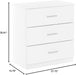 Solid White Simple Design 3-Drawer Dresser