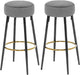 Modern Velvet Bar Stools Set of 2, Grey, 30 Inch Height