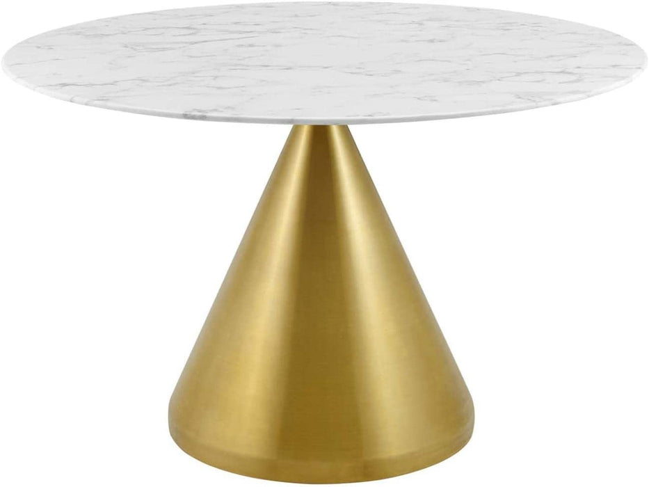 Tupelo Gold/White Artificial Marble Dining Table