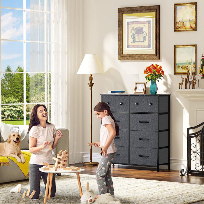 Black Ash Tall Dresser with 10 Drawers