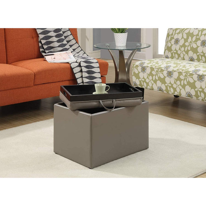 Gray Ottoman with Storage by Designs4Comfort