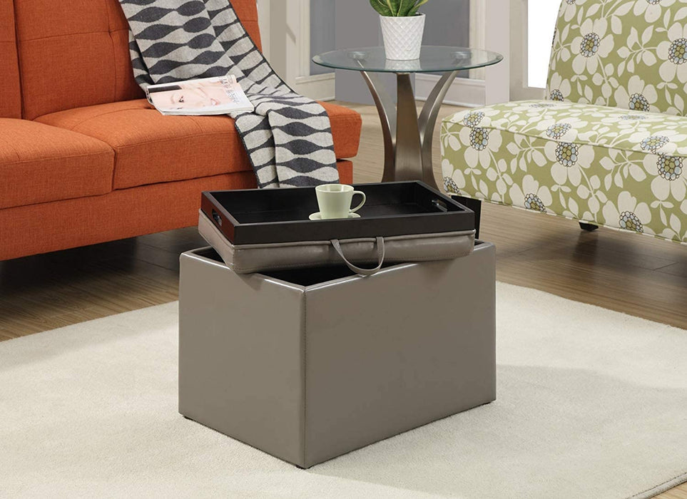 Gray Ottoman with Storage by Designs4Comfort