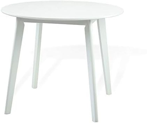 Modern White Solid Wood round Kitchen Table, Yumiko