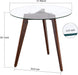 Round Glass Dining Table, Dark Brown, 31.5″