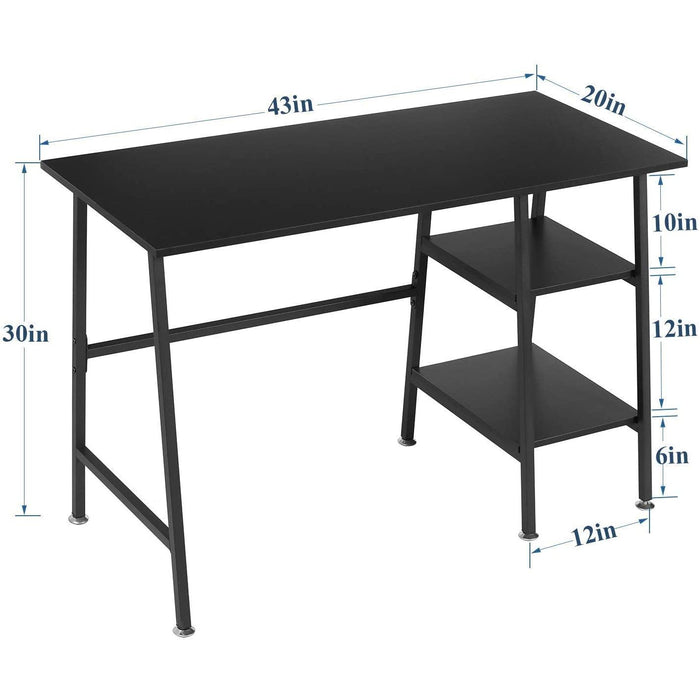 Industrial Style Computer Desk with Storage Shelves