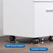 White Rolling File Cabinet with 3 Drawers