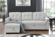 Gray Linen Sleeper Sectional with Storage Chaise