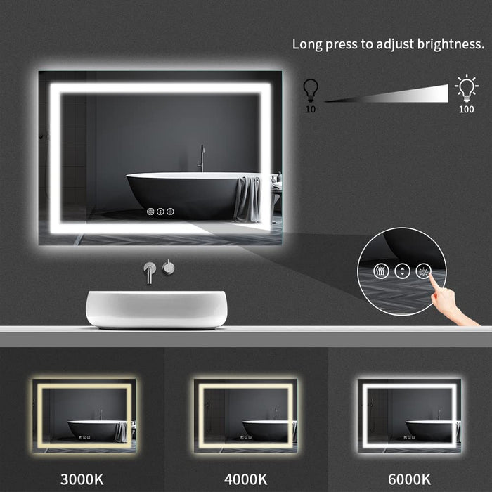 Large Dimmable LED Bathroom Wall Mirror