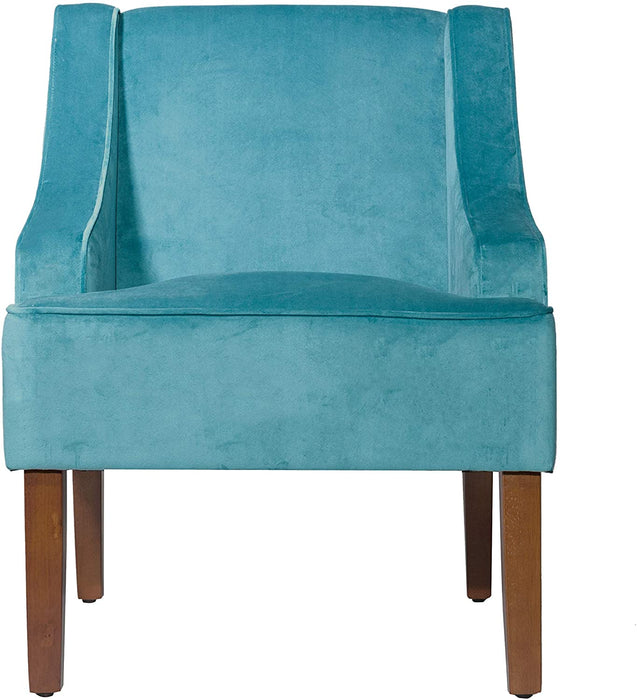 Teal Velvet Swoop Arm Chairs for Living Room