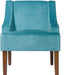 Teal Velvet Swoop Arm Chairs for Living Room