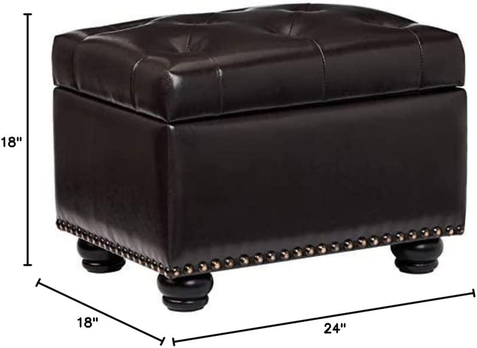 Espresso Ottoman with Deep Tufting and Storage