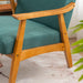 Retro-Style Emerald Accent Chair with Solid Wood Frame