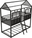 Metal Triple Bunk Bed with Ladder and Safety Guardrails