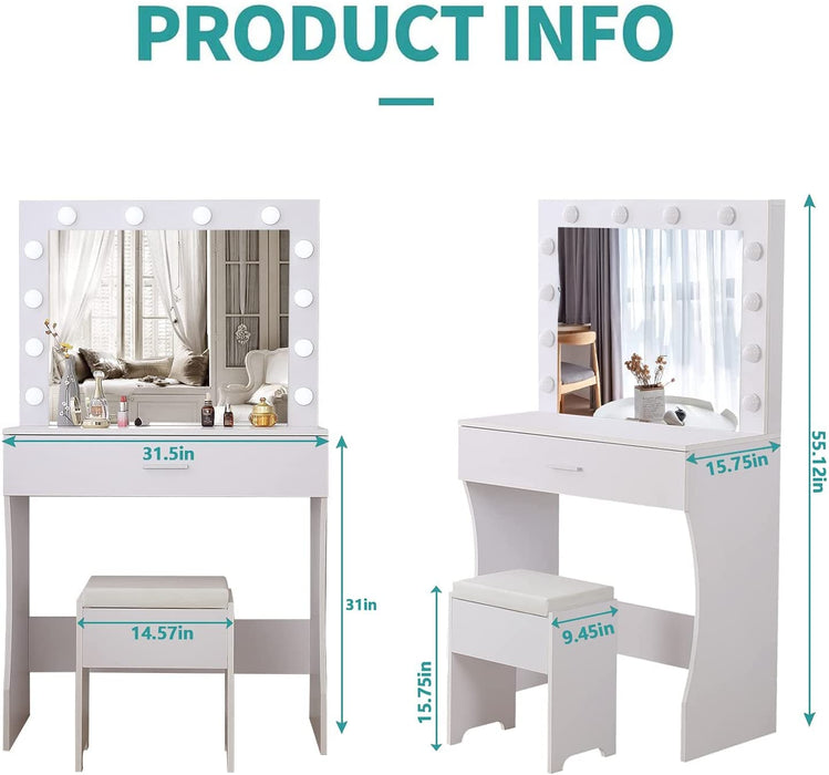 Adjustable Brightness Large Drawer Vanity