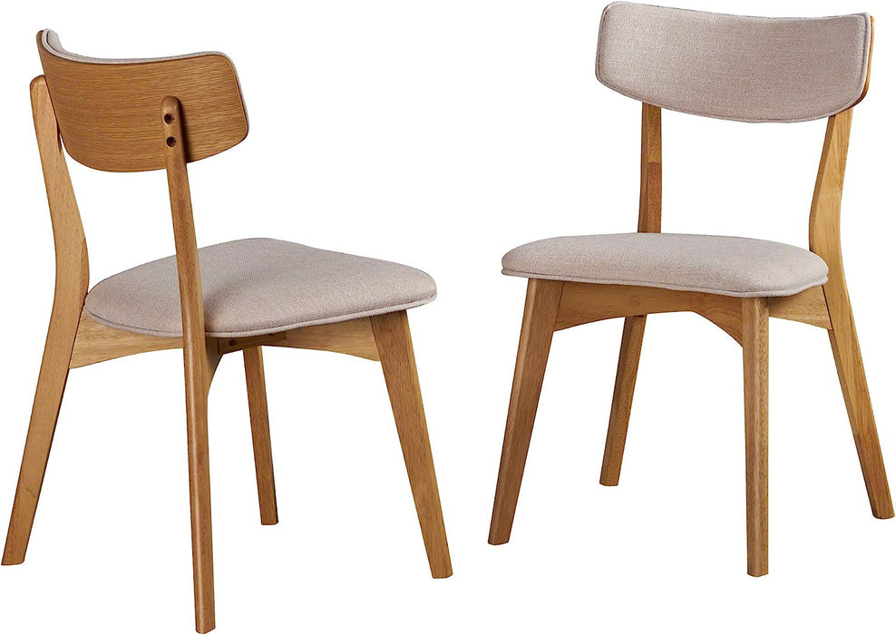 Light Beige Mid-Century Modern Dining Chairs, Set of 2